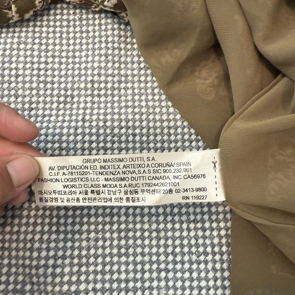 Massimo Dutti Women's Maxi Skirt, Size L  Brown Flowy Long Side Zip Skirt - Picture 9 of 10